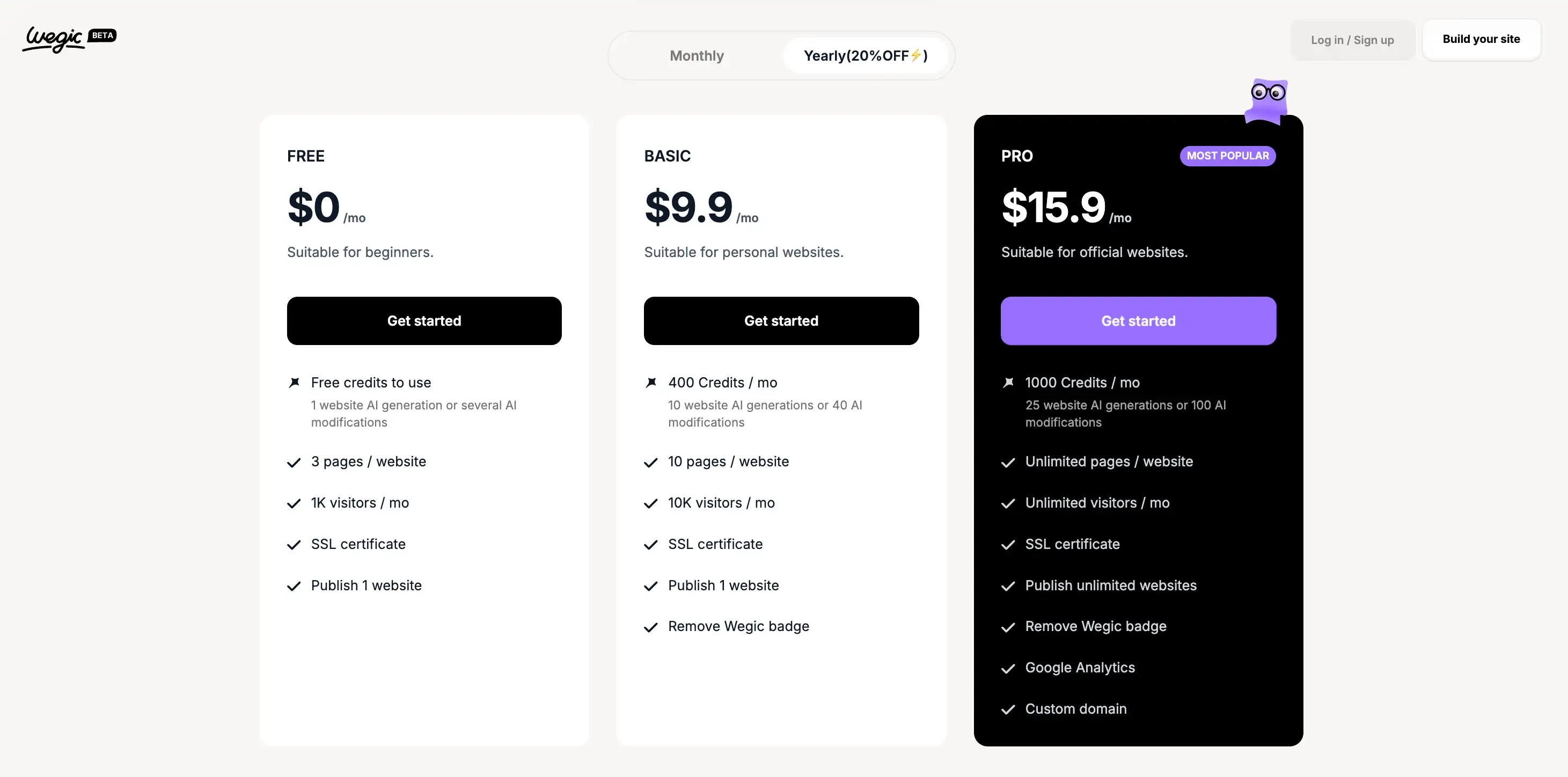 Wegic's pricing strategy