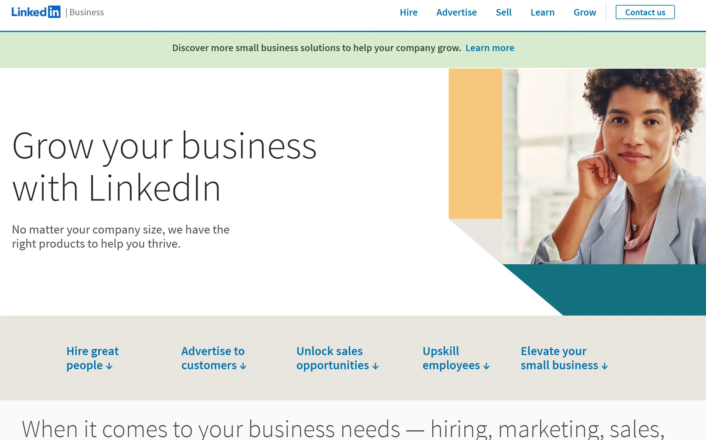 Homepage of Linkedin Homepage of Linkedin