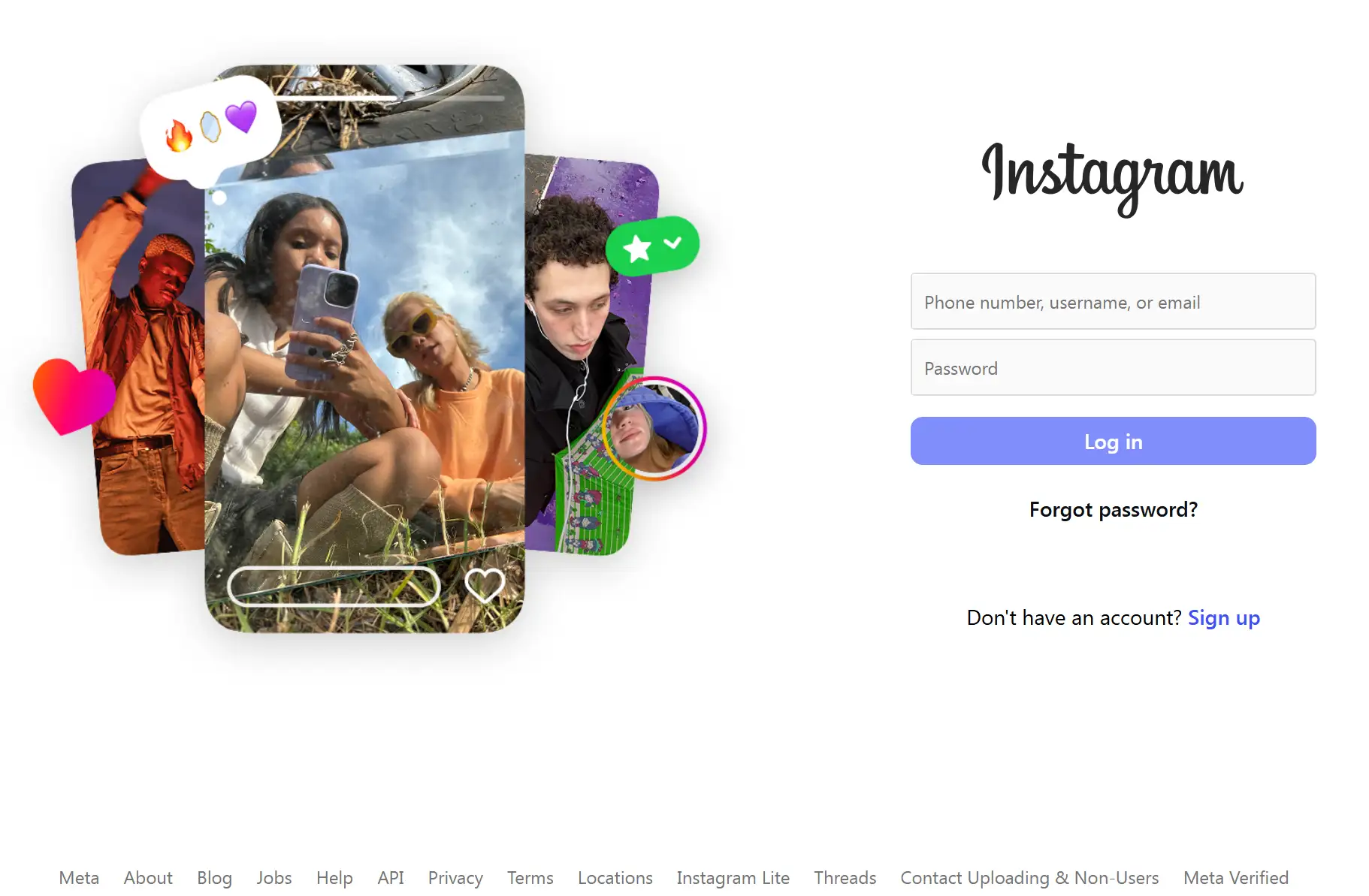 Homepage of Instagram Homepage of Instagram