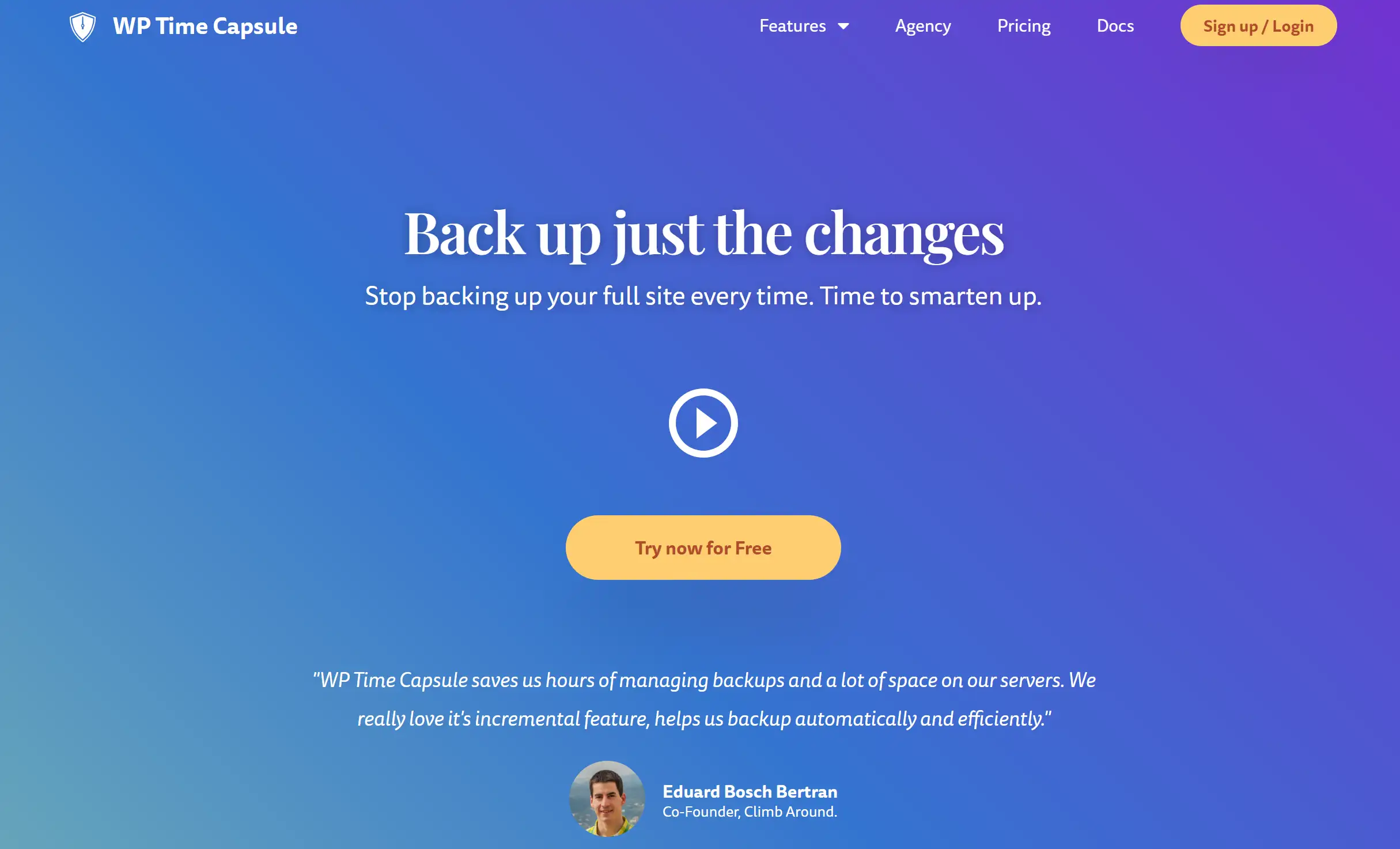 Back up your full site with WP Time Capsule Back up your full site with WP Time Capsule
