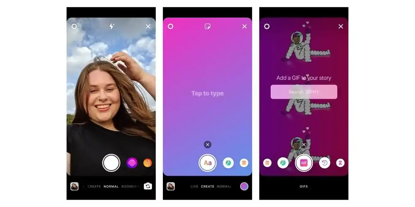 instagram story editing interface