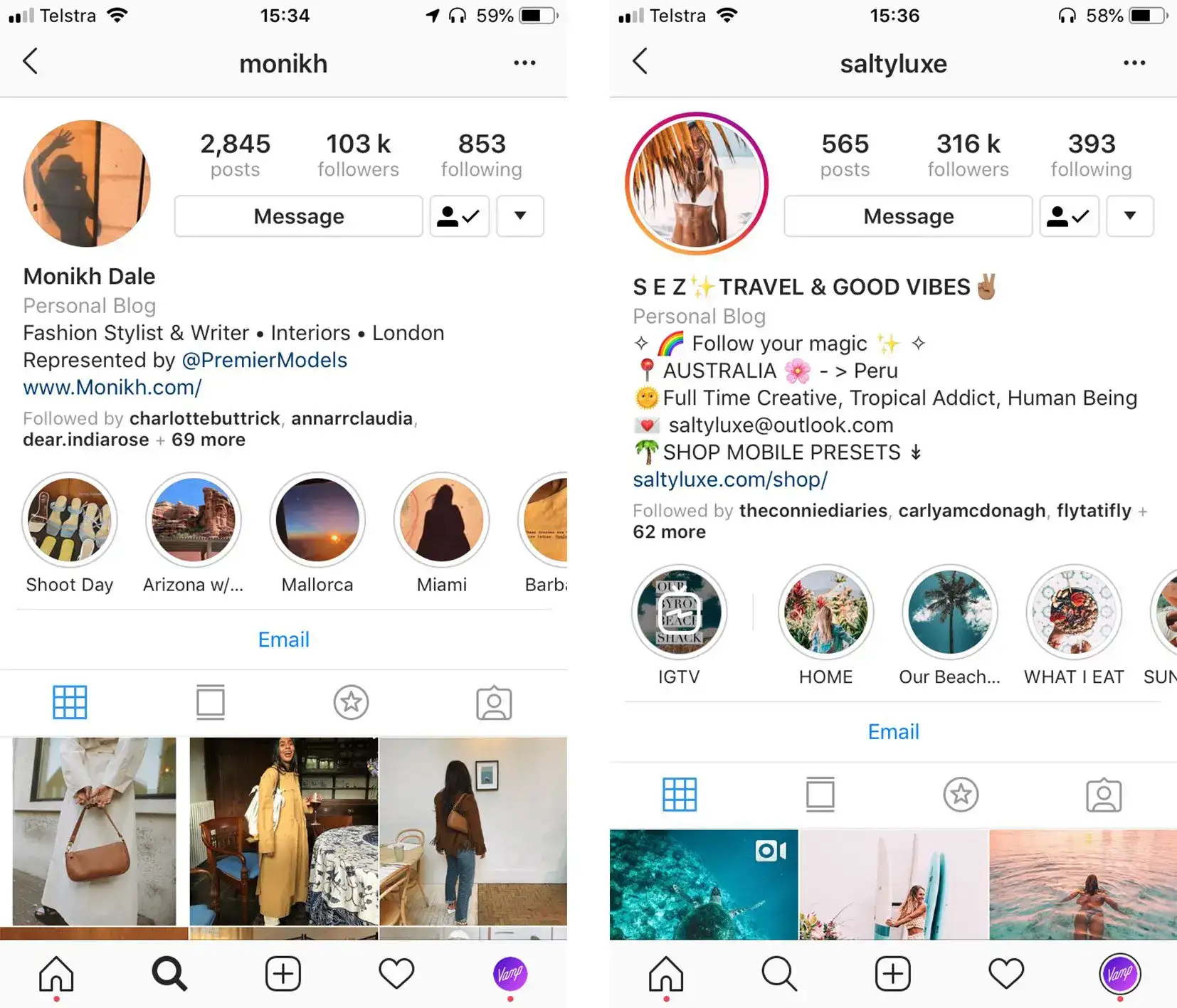 instagram personal profile examples