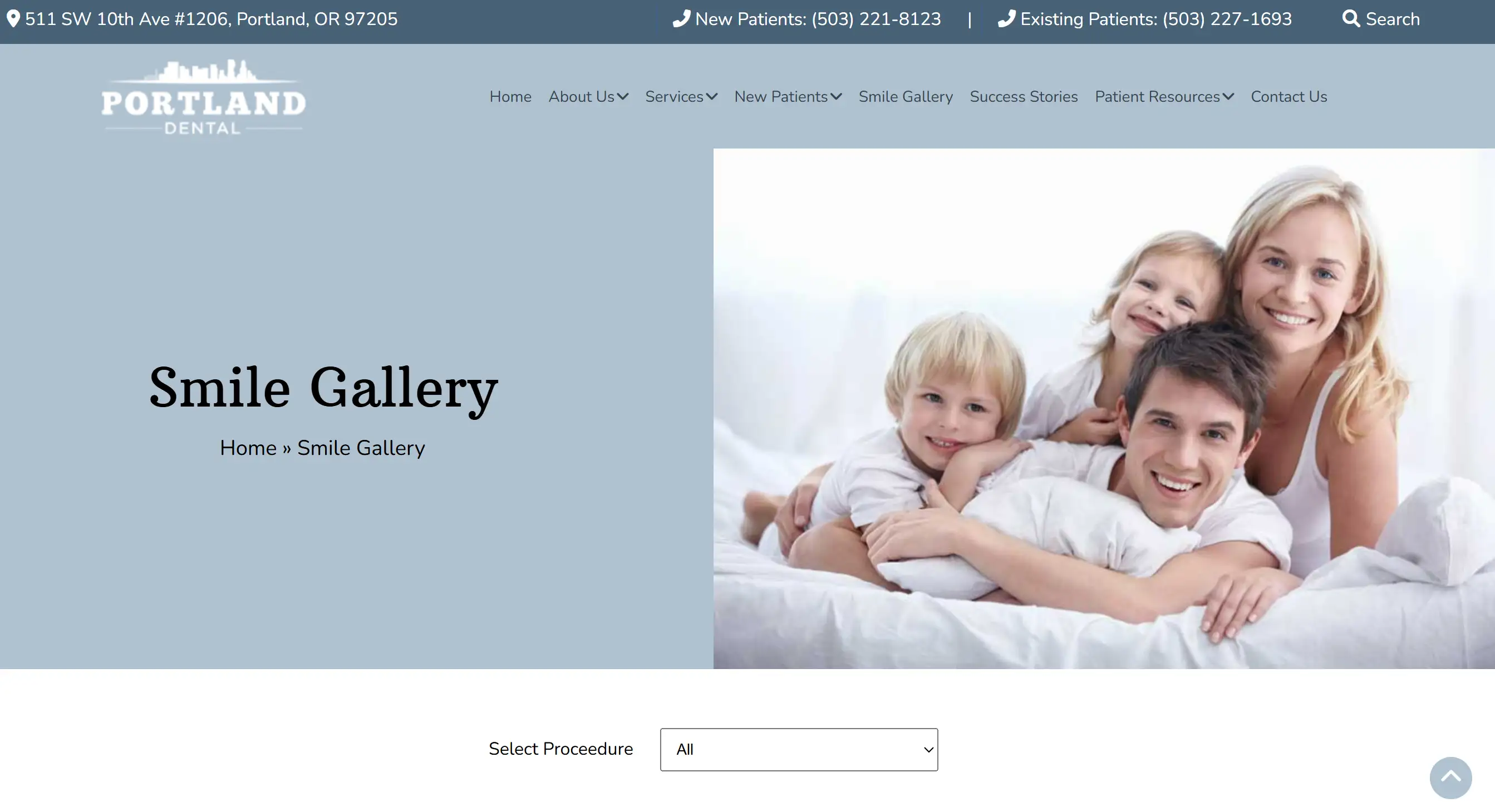 Smile Gallery web page on Dentist Portland OP Smile Gallery web page on Dentist Portland OP
