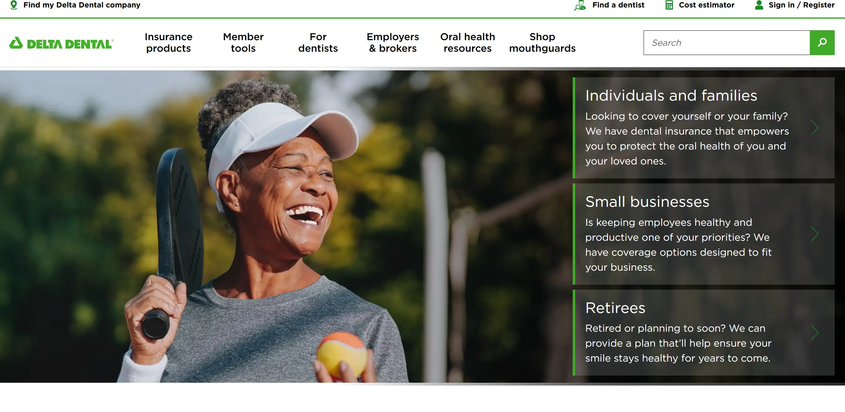 Homepage of Delta Dental Homepage of Delta Dental