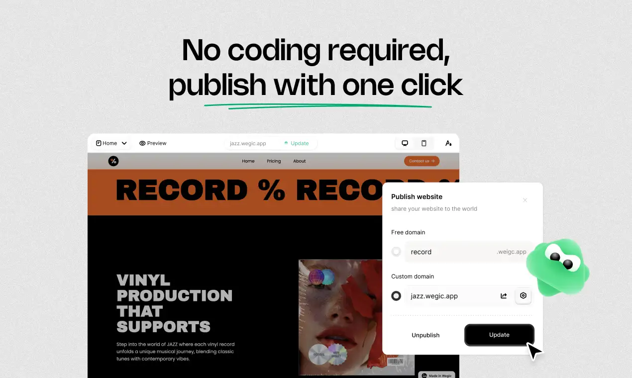 wegic no coding required and publish your site with one click wegic no coding required and publish your site with one click