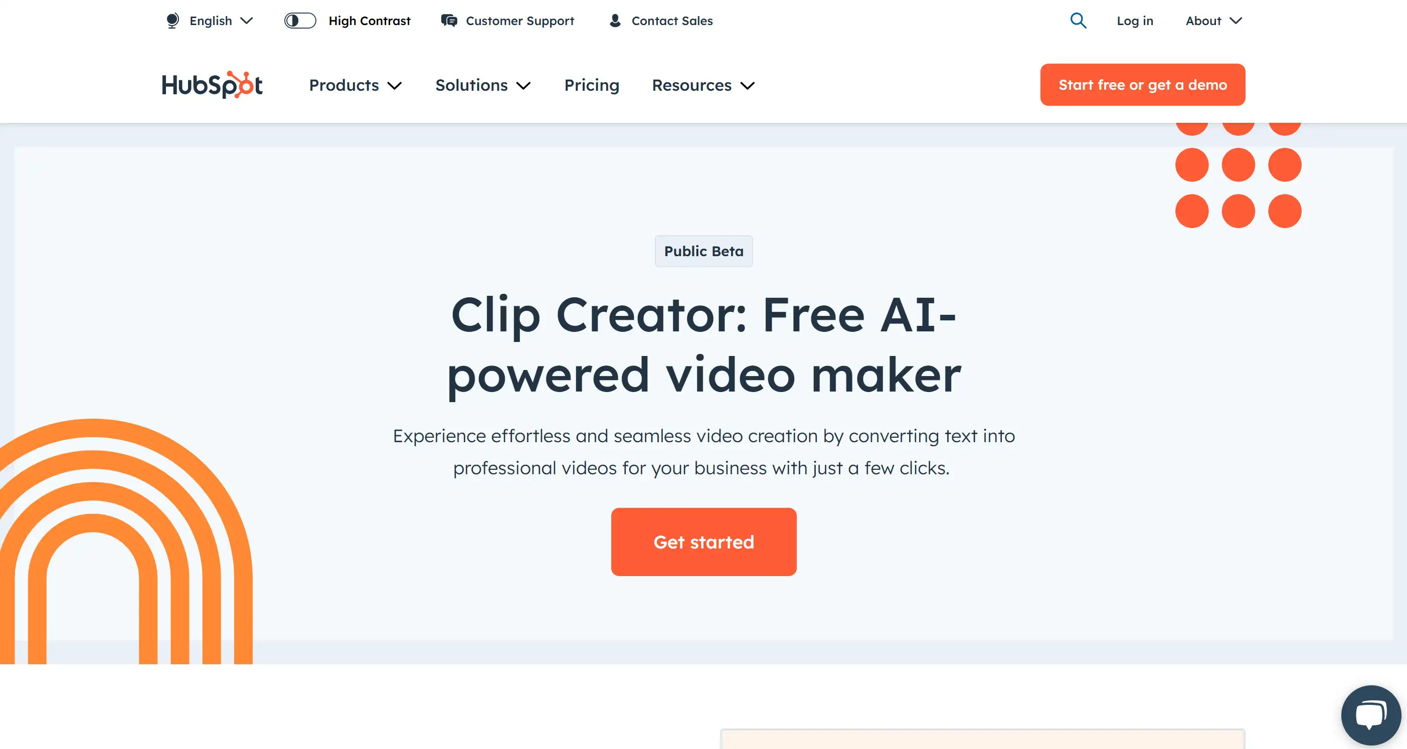 HubSpot'd Clip Creator's homepage