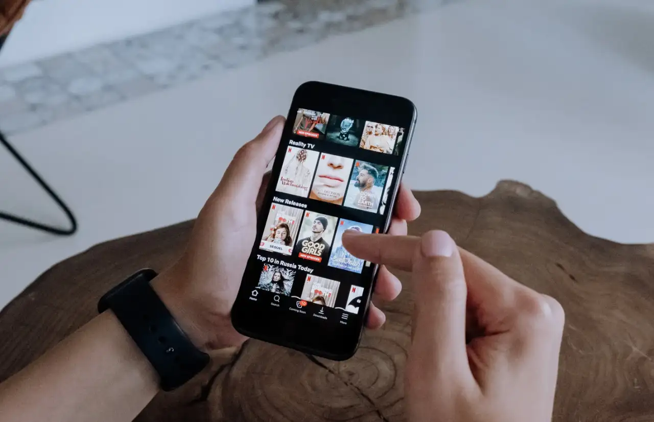 netflix page on a phone