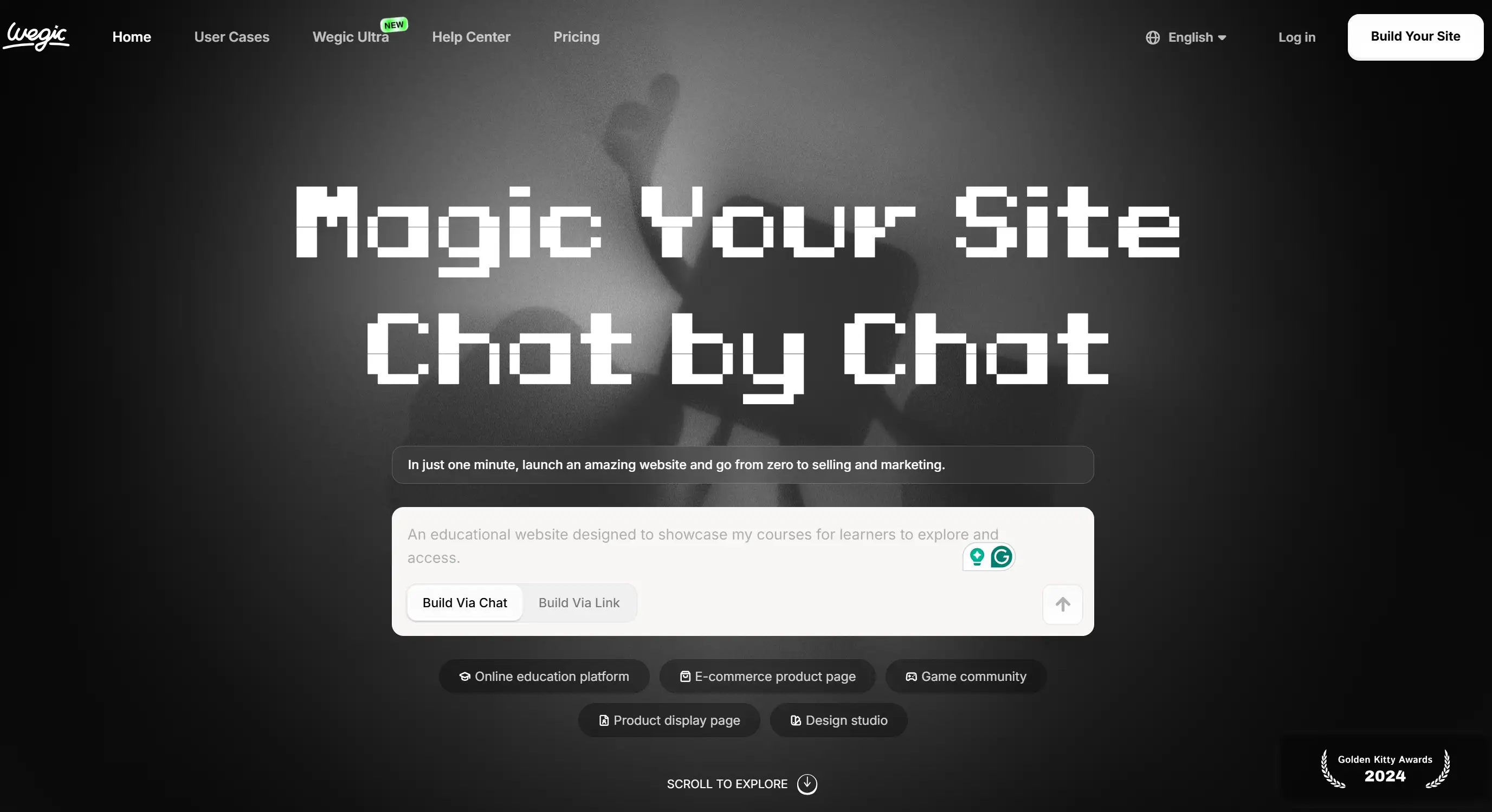Homepage of AI website builder - Wegic Homepage of AI website builder - Wegic