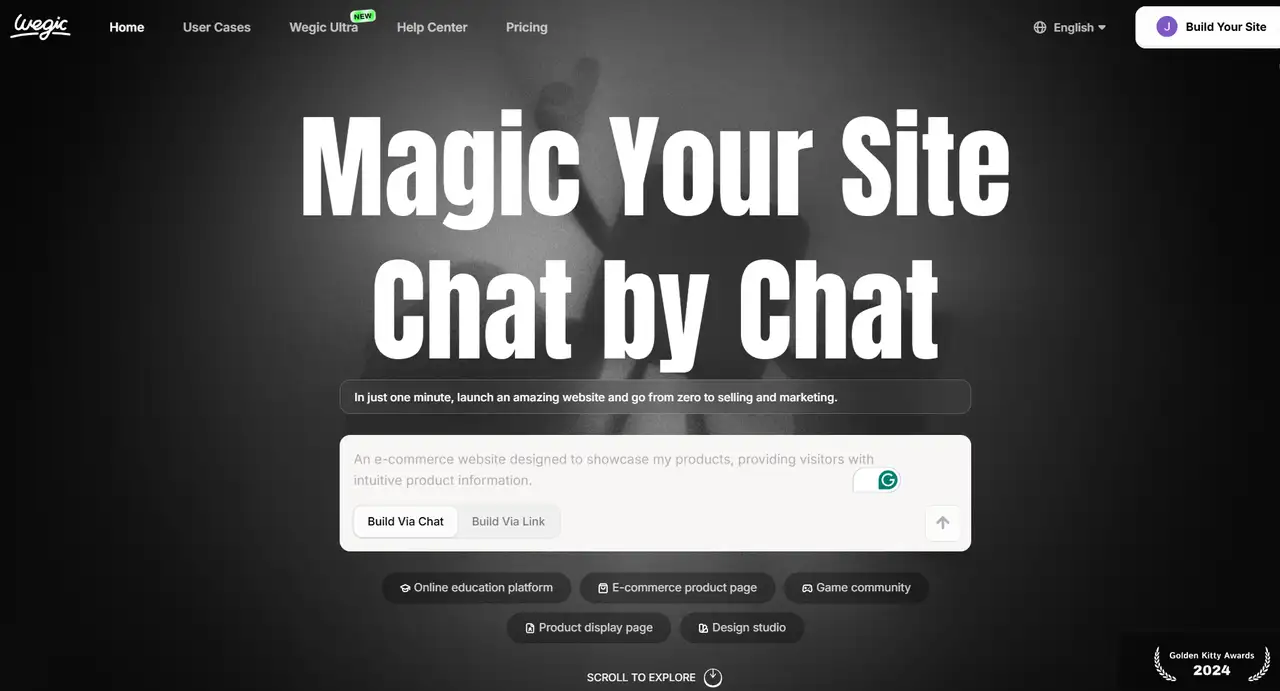 Wegic's homepage