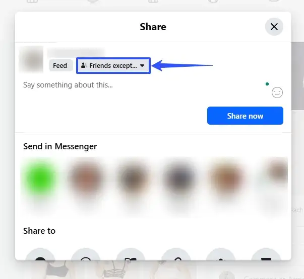 Change the audience options for your post
