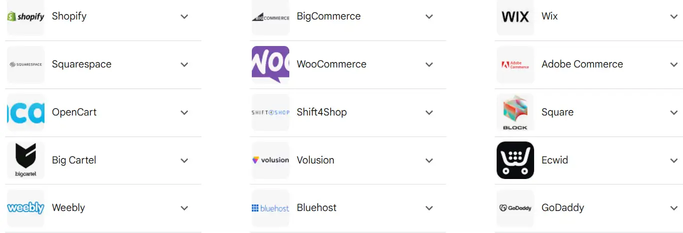 E-commerce platforms