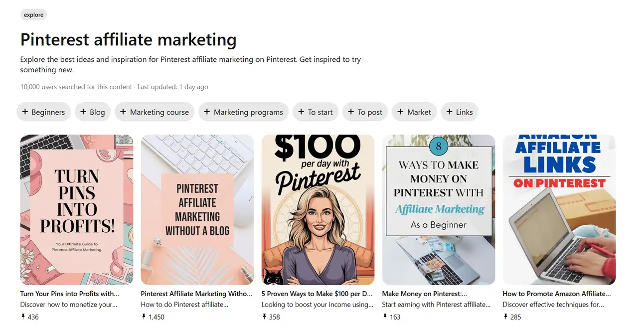pintesest affiliate marketing