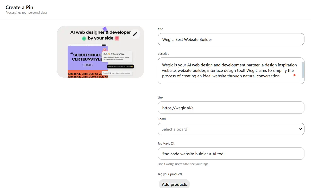 post pictures of your products and link them to your own website