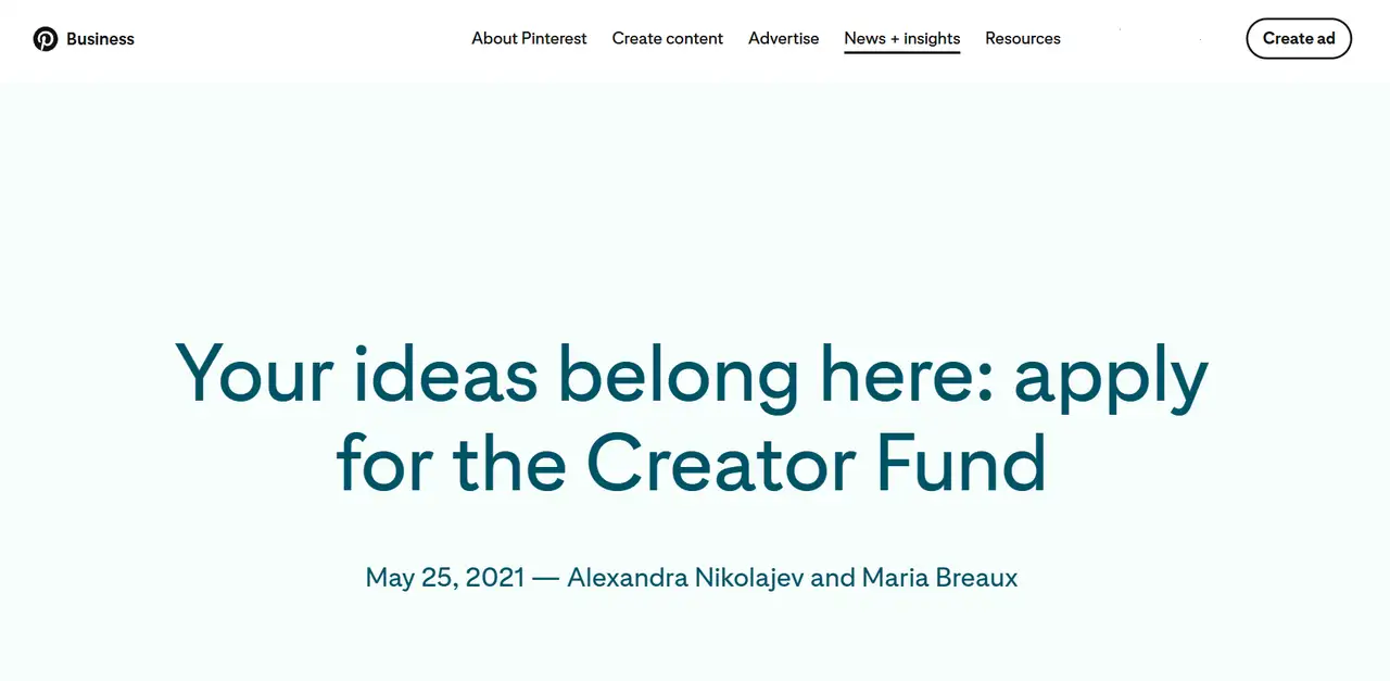 join pinterest creator fund