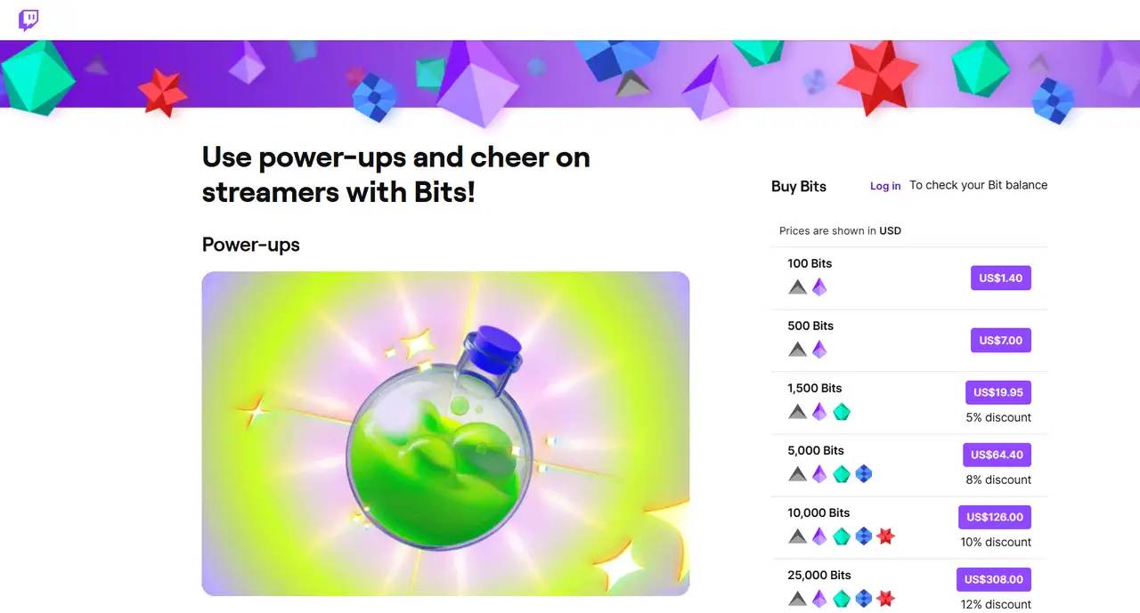 buy Twitch bits and use them to reward streamers