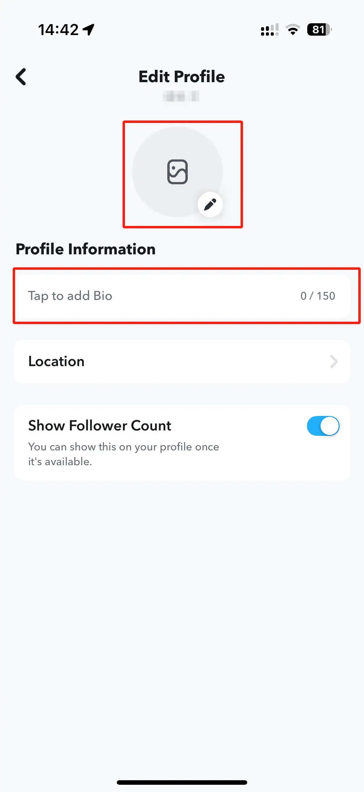 add a cover image by clicking the photo icon