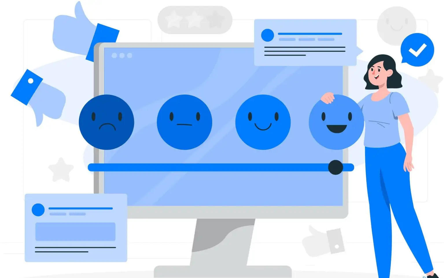 users use emotional faces to give feedback