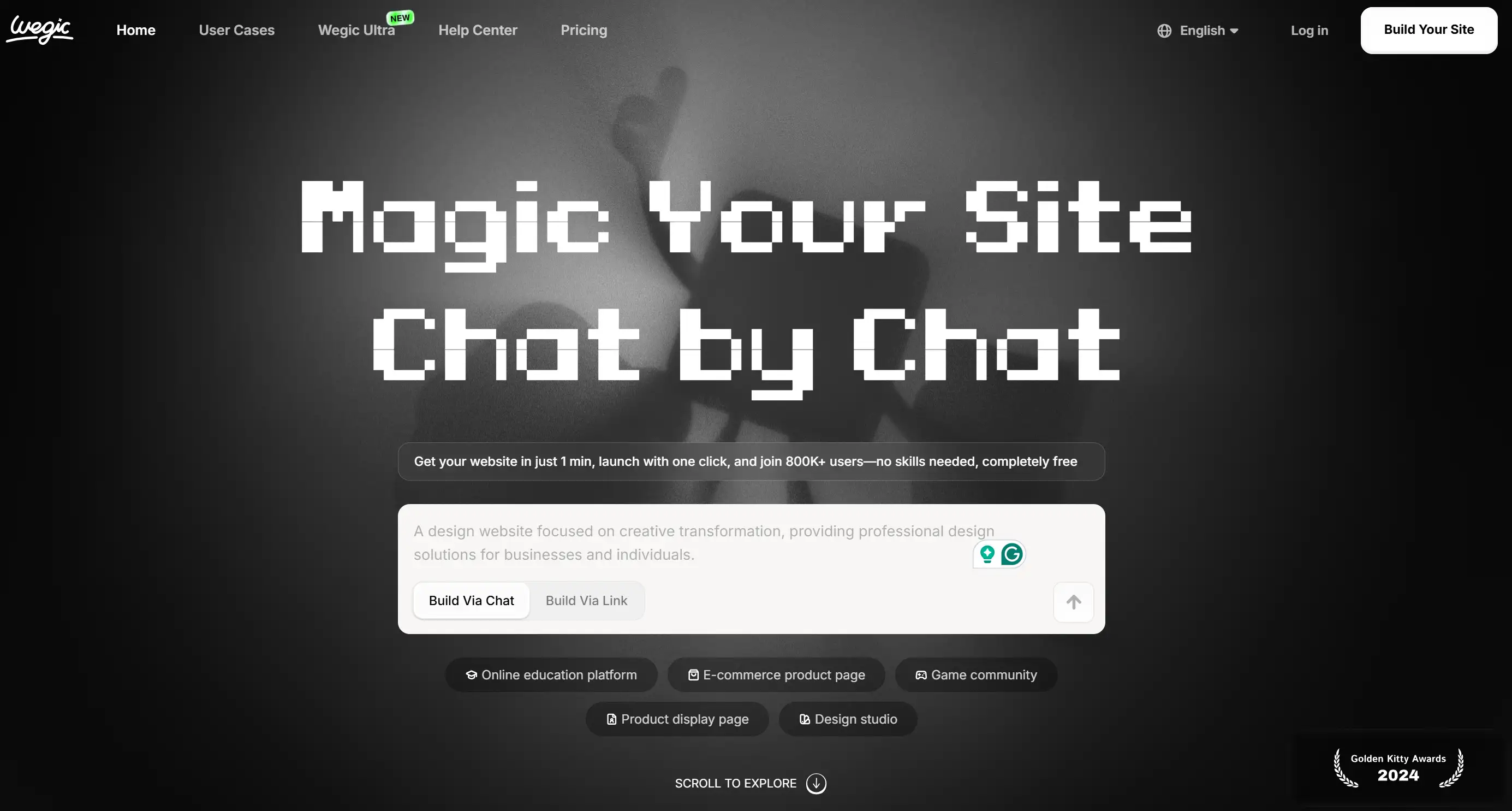 Homepage of AI website builder - Wegic Homepage of AI website builder - Wegic