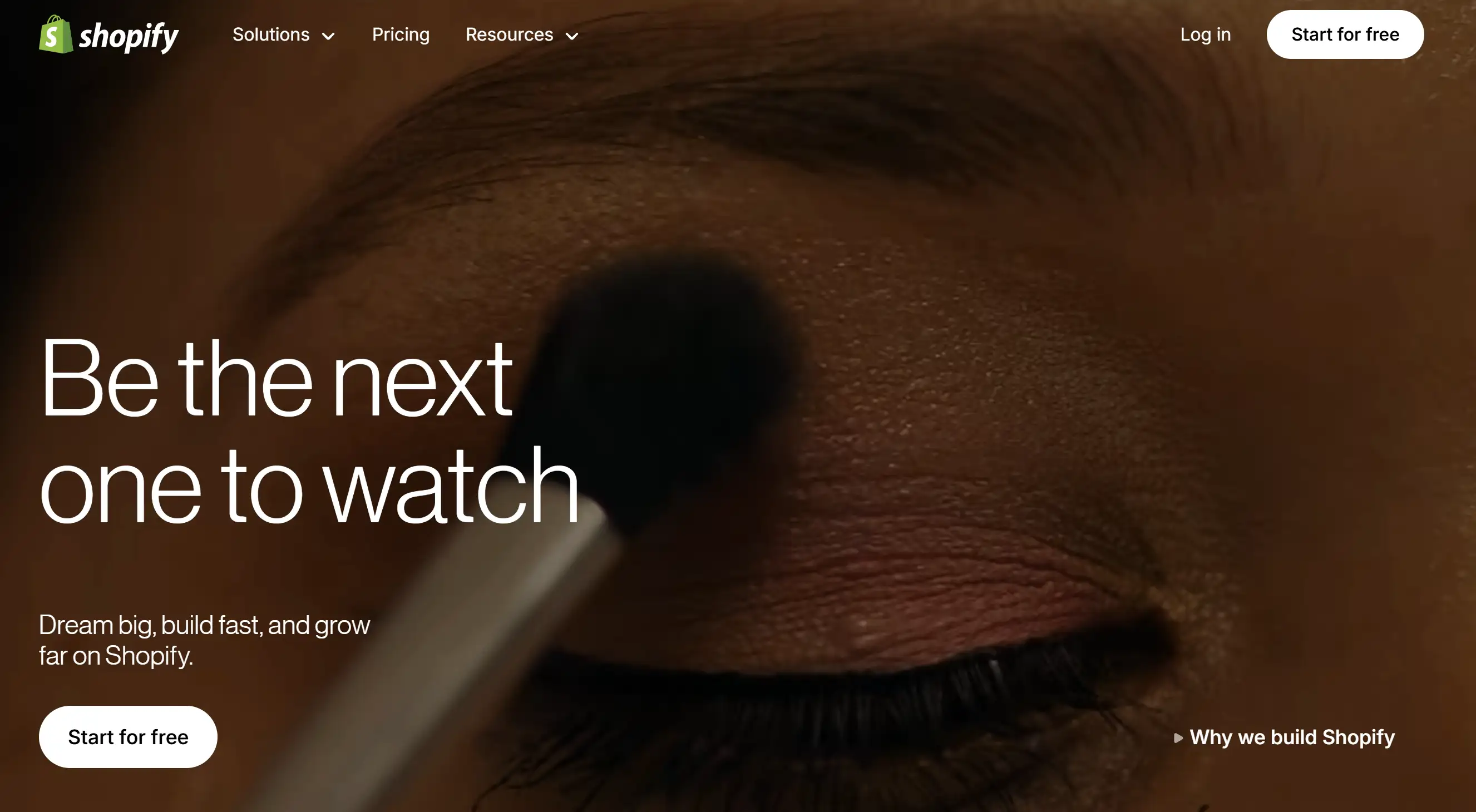 Homepage of Shopify Homepage of Shopify