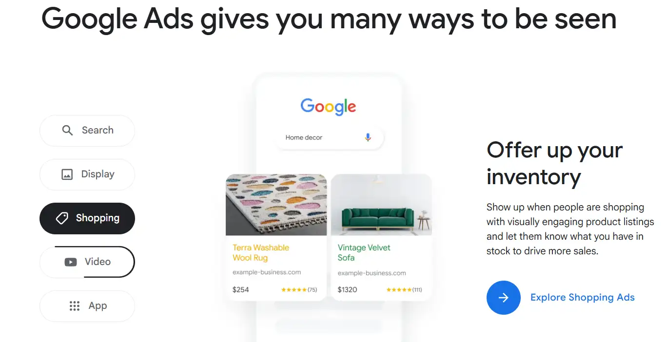 use goodle advertisement to tset products