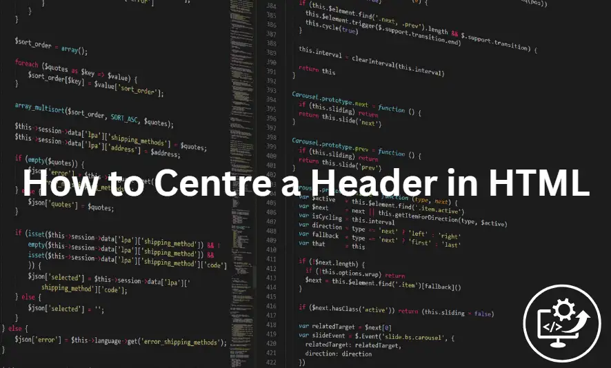 How to centre a header in HTML text against a programming screen