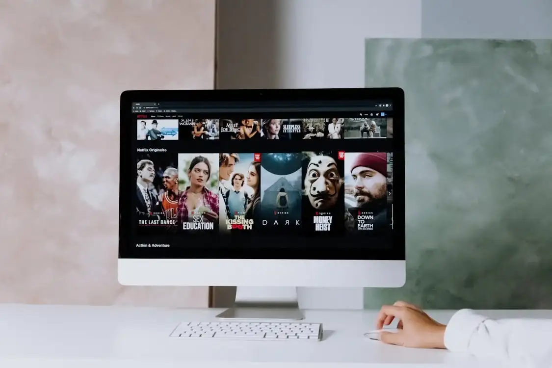 a computer is streaming tv shows