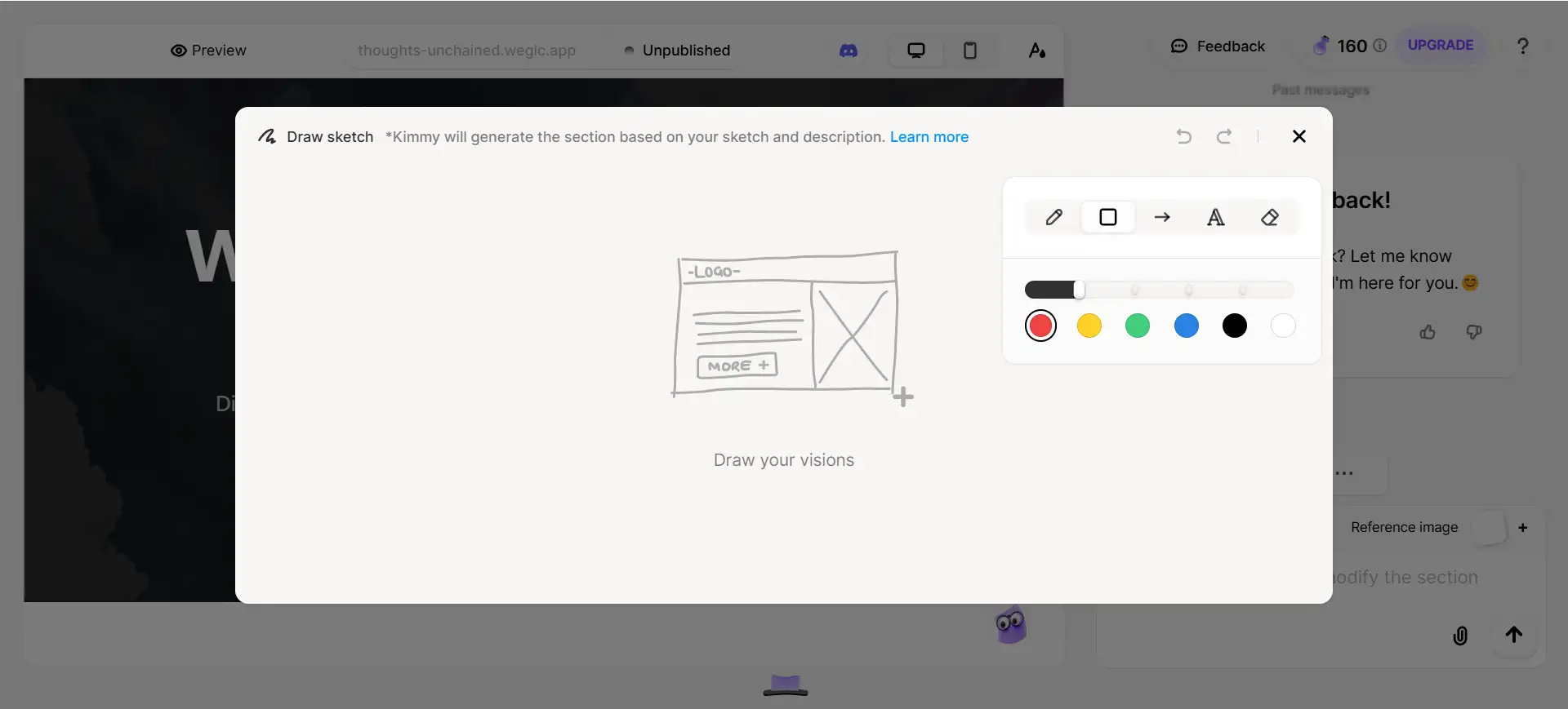 wegic sketch drawing interface