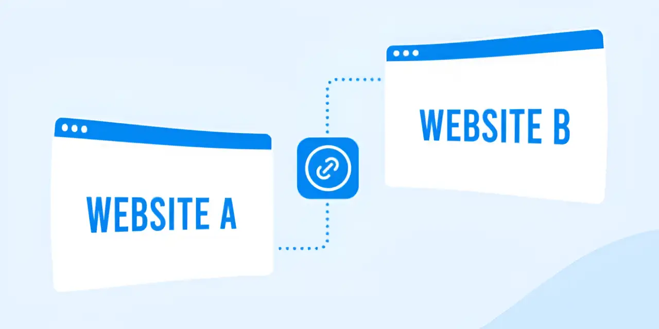 website a link to website b