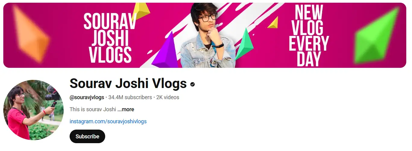 Sourav Joshi Vlogs's homepage