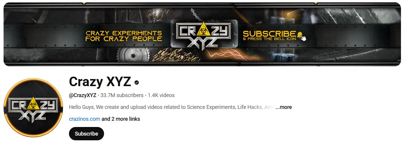 Crazy XYZ's homepage
