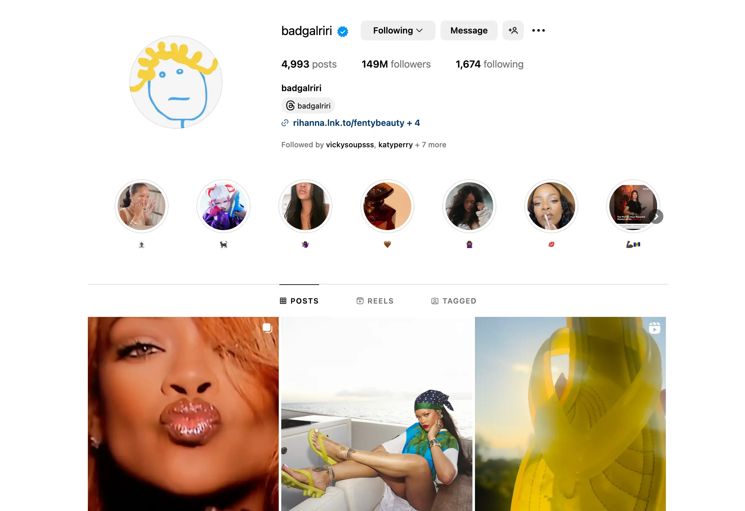 rihanna instagram page