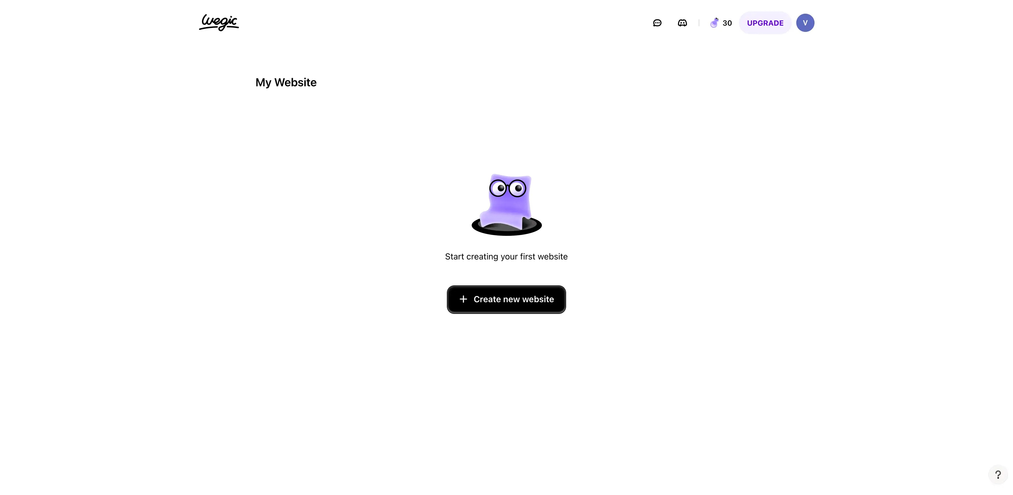 steps of using wegic to build a site start by chat