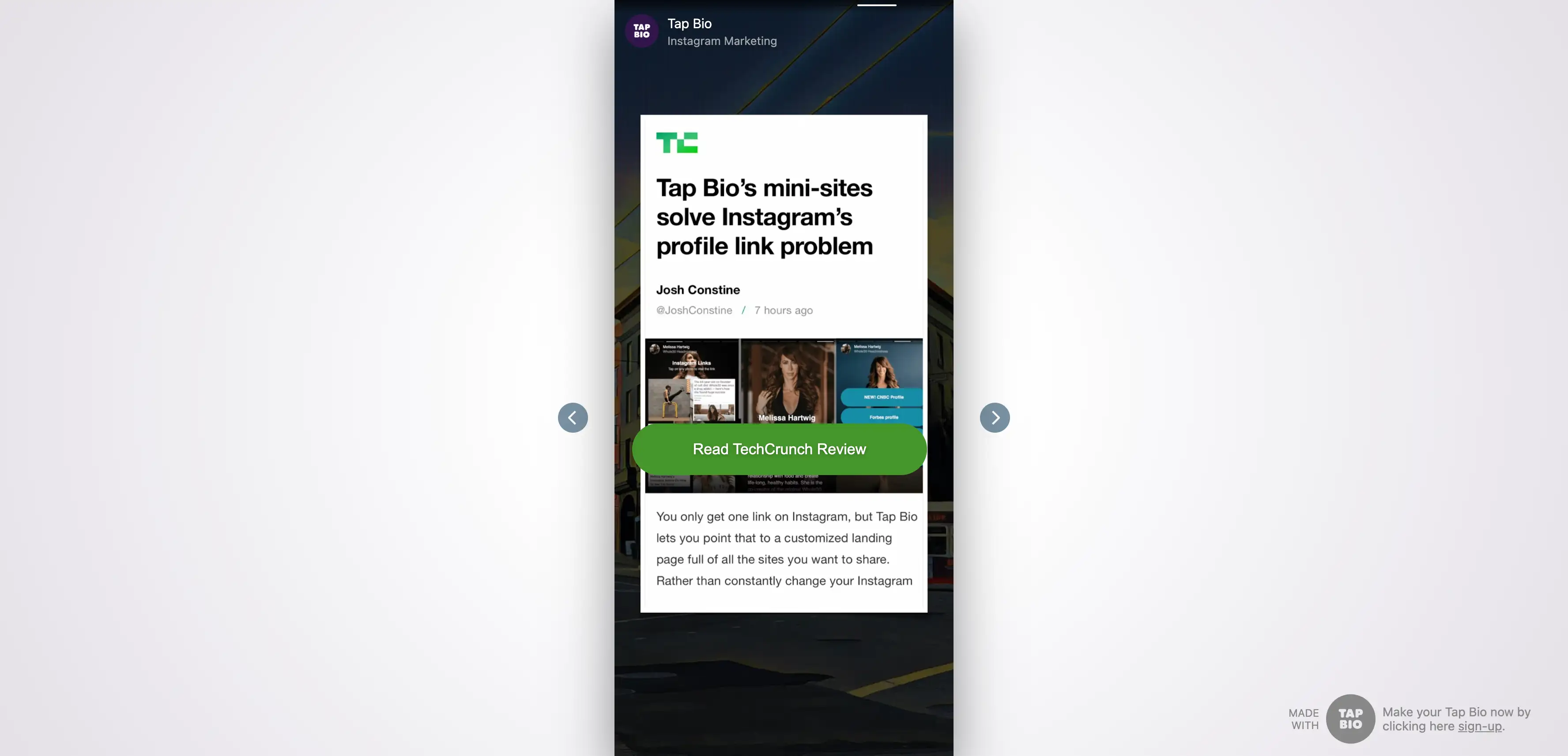 tao bio unique bio link for ig