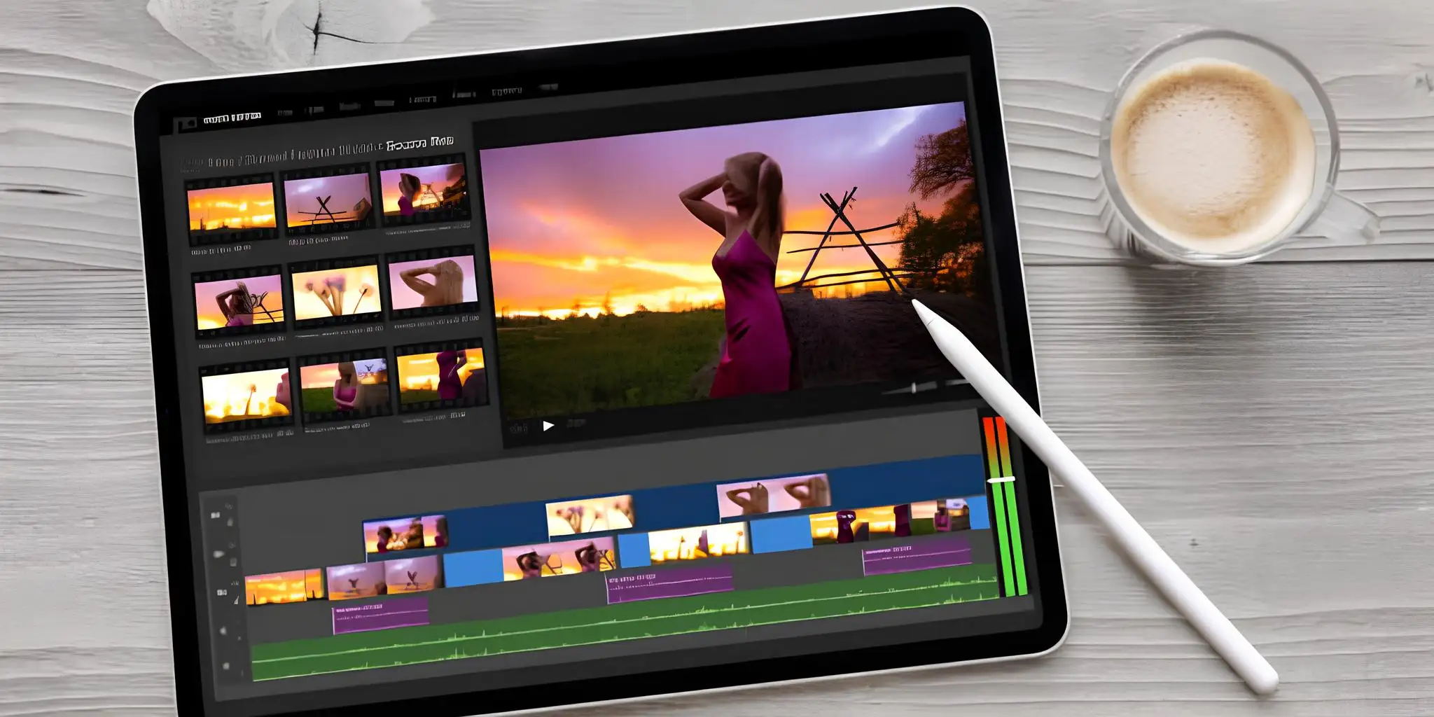 video clips on tablet