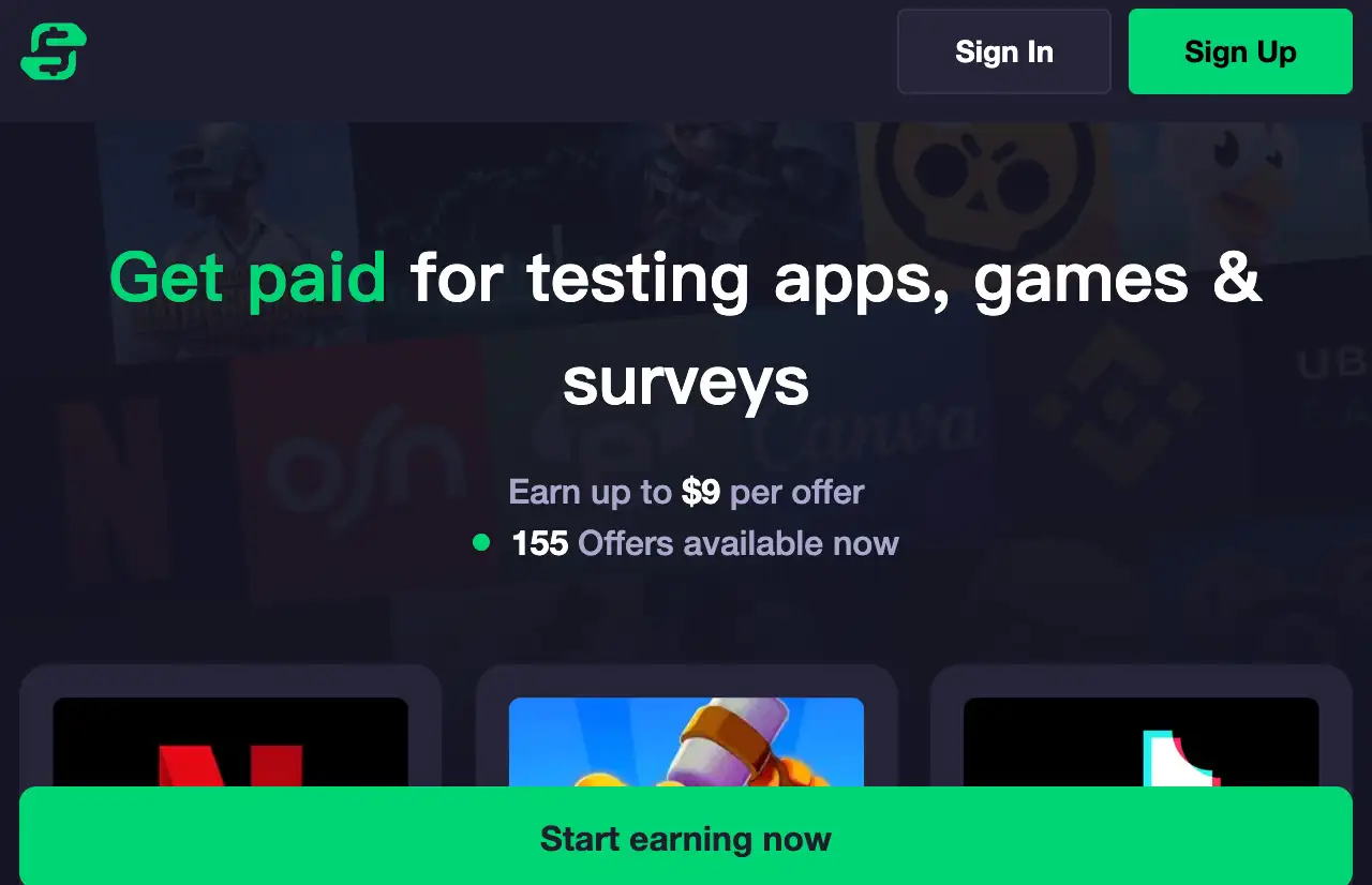 FreeCash homepage
