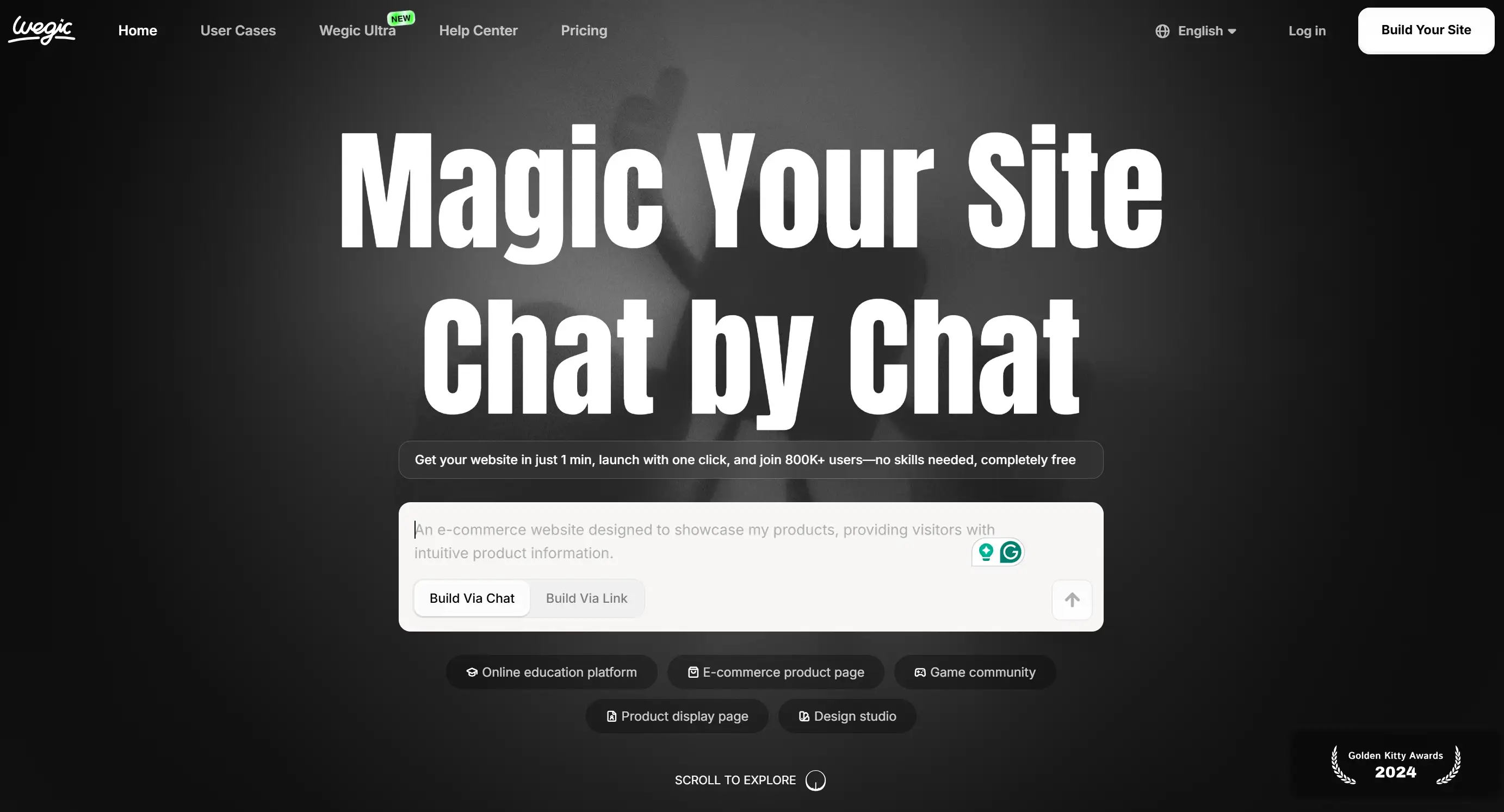 AI website builder Wegic's homepage AI website builder Wegic's homepage