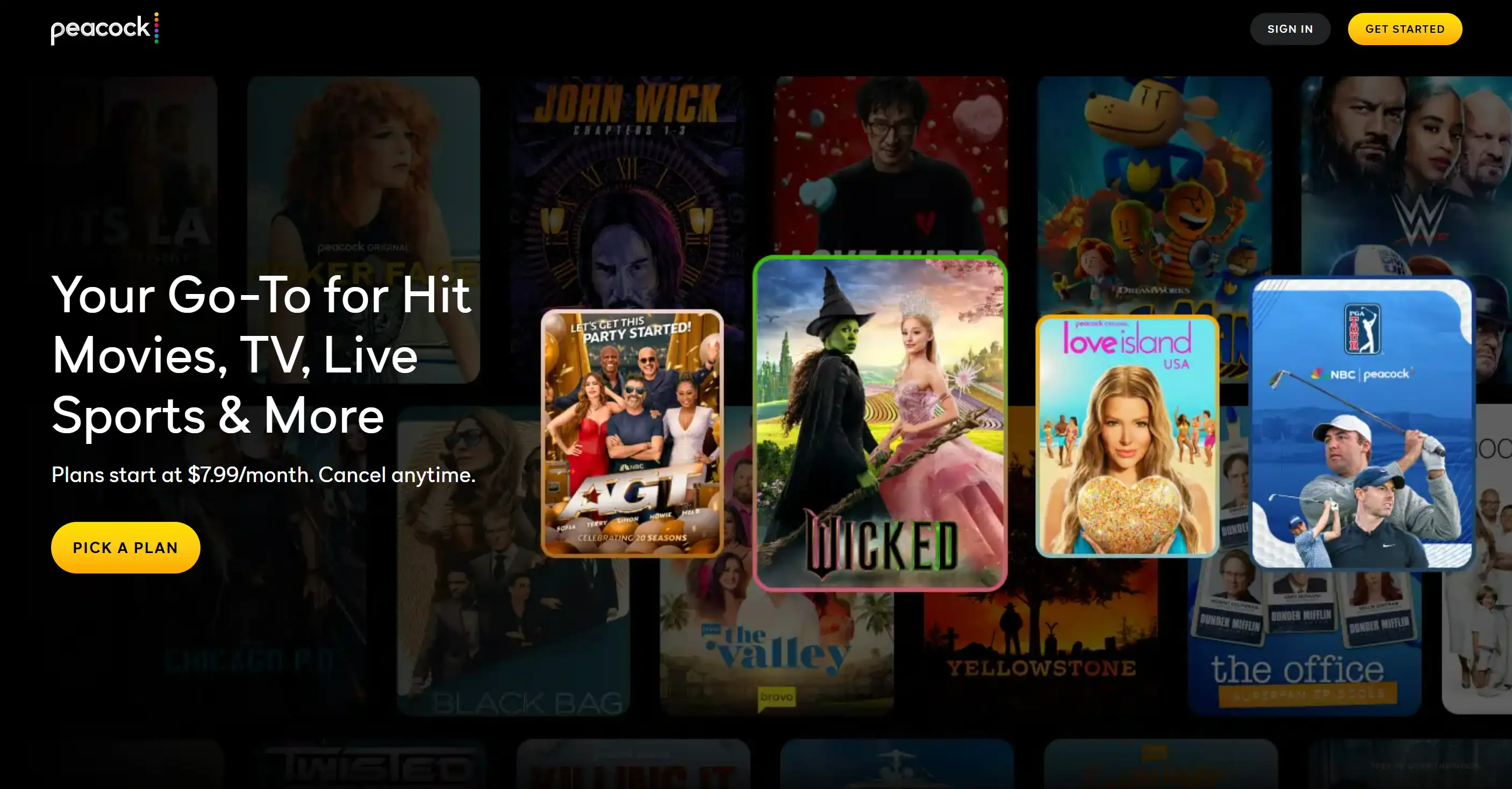 Homepage of Peacock: movies, TV, live Sports site