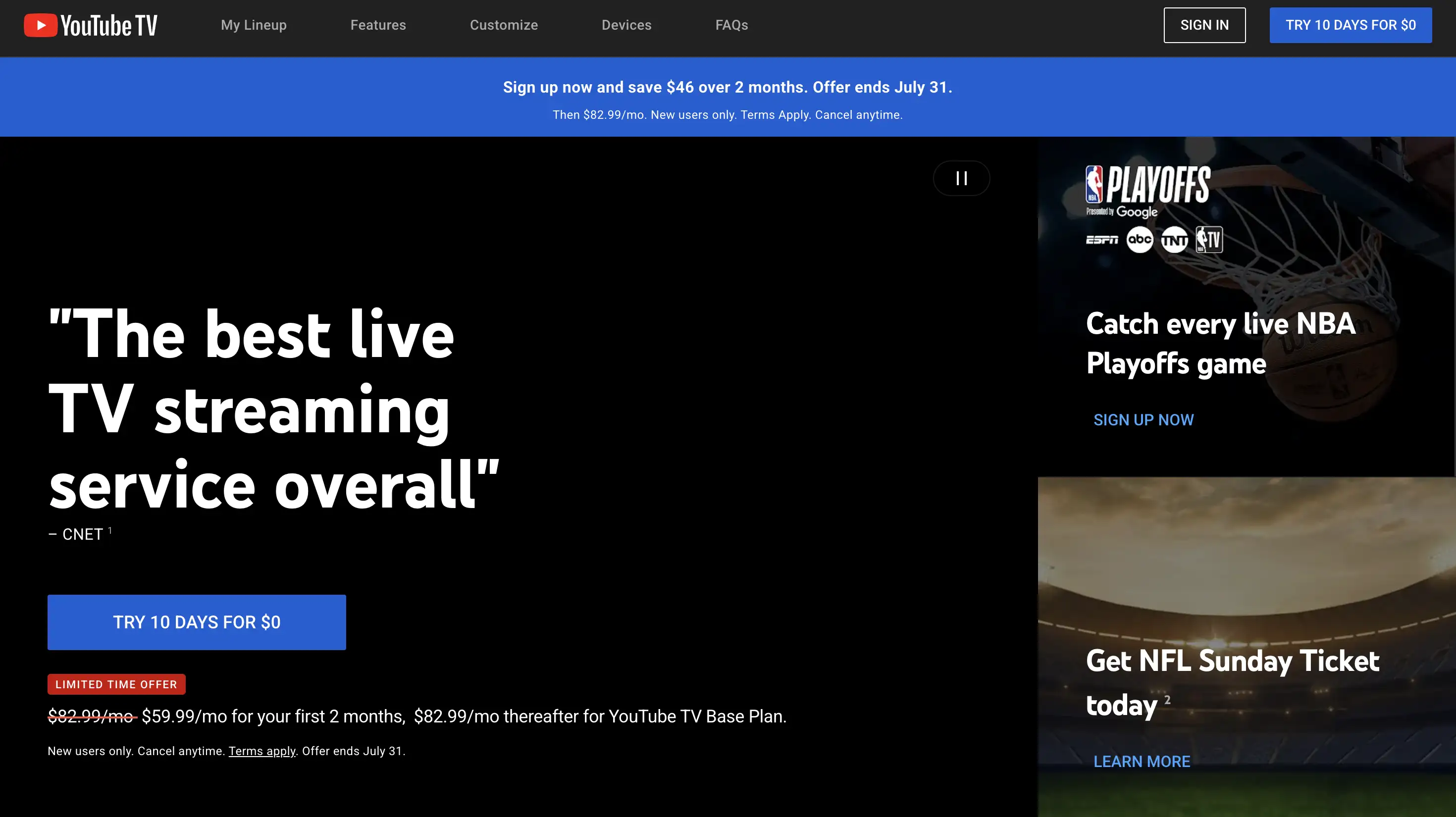 youtube homepage