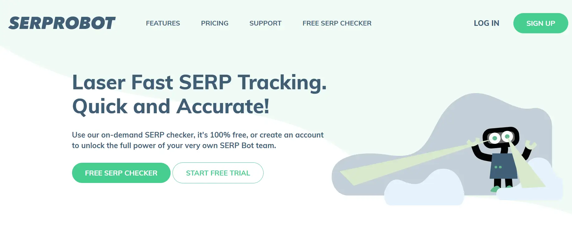 Serprobot's homepage