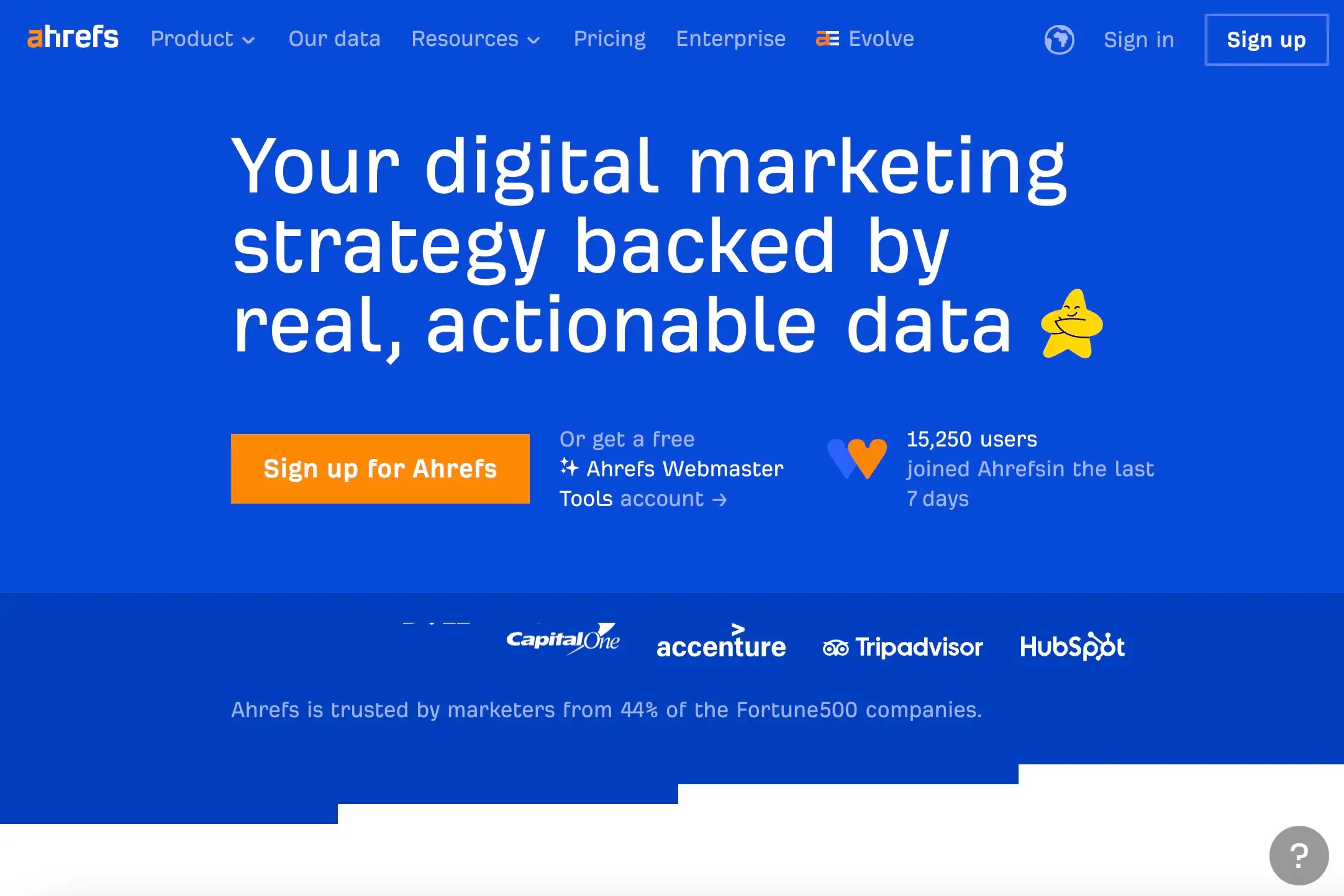 Ahrefs homepage