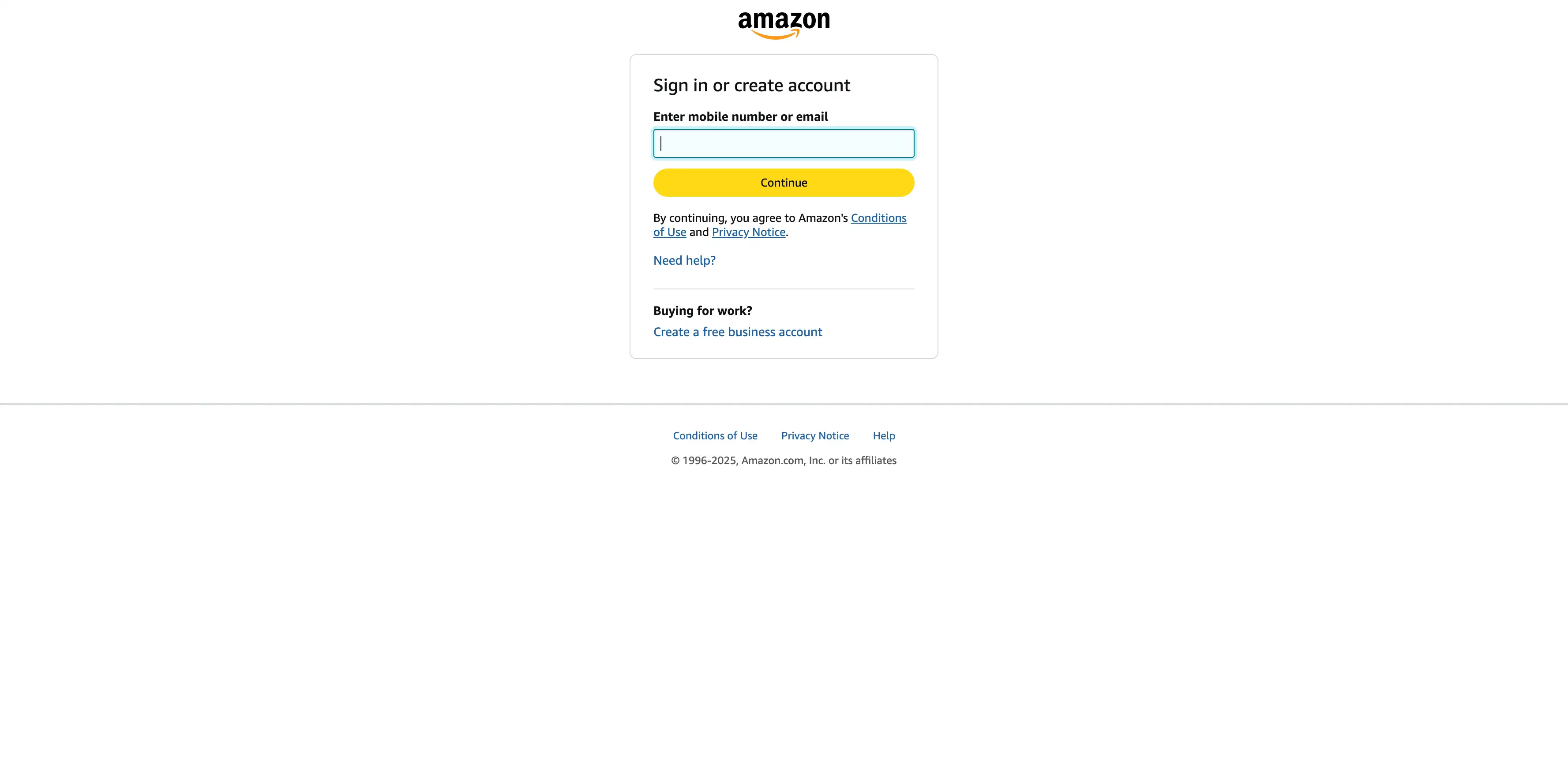 sign into your amazon account