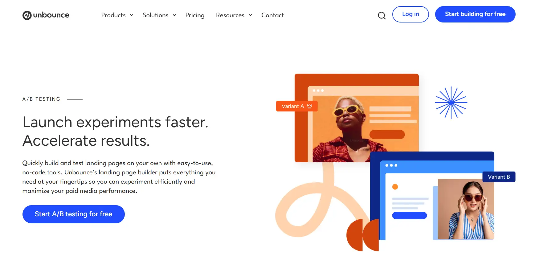 software that helps users create and improve landing pages graphically