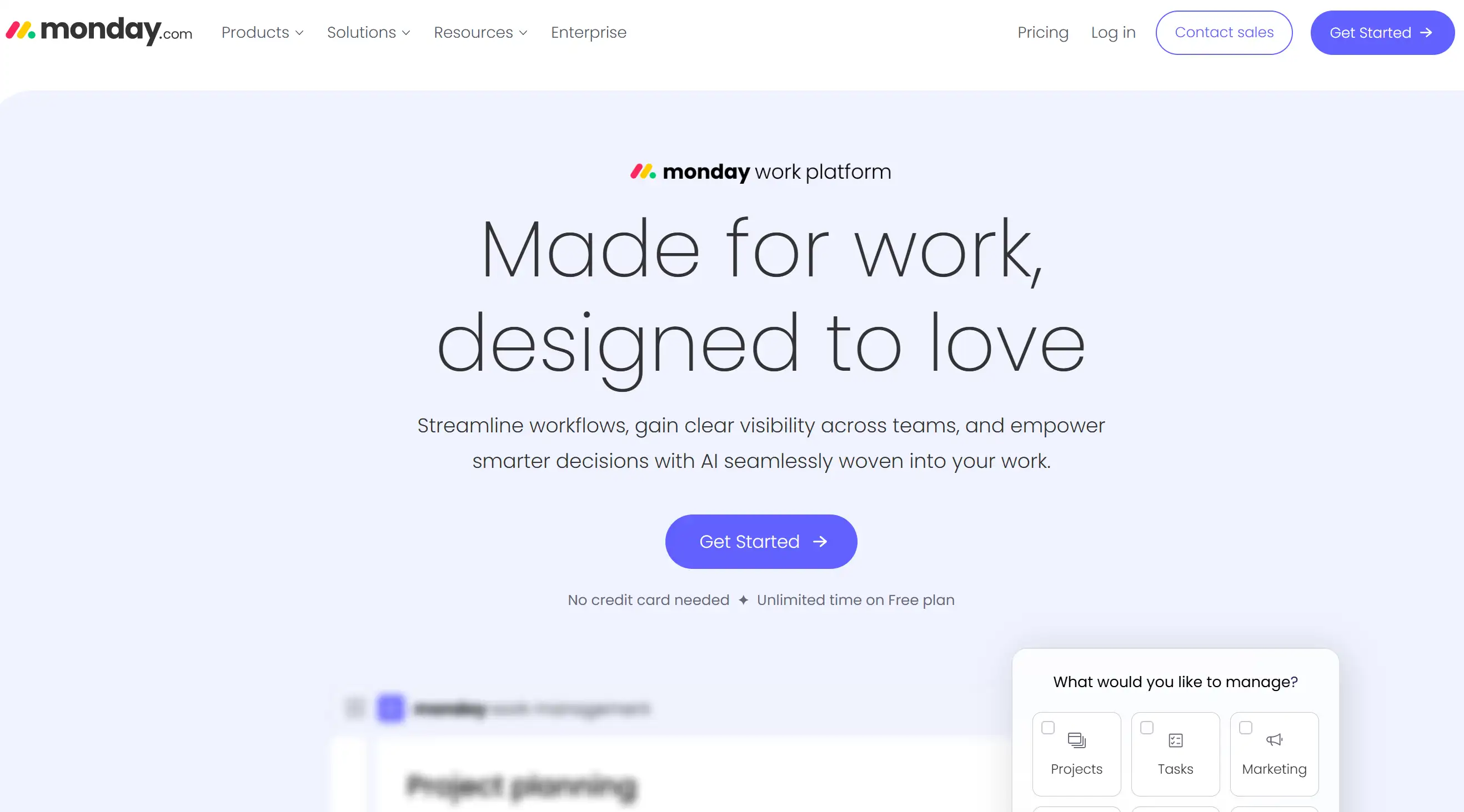 Monday’s landing page example