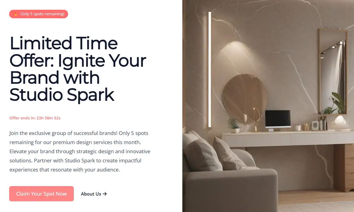 use fomo psychology on the landing page
