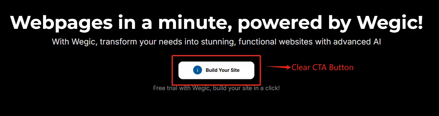 a clear cta button