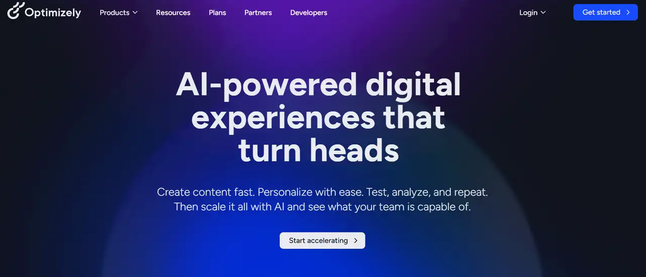 optimizely homepage