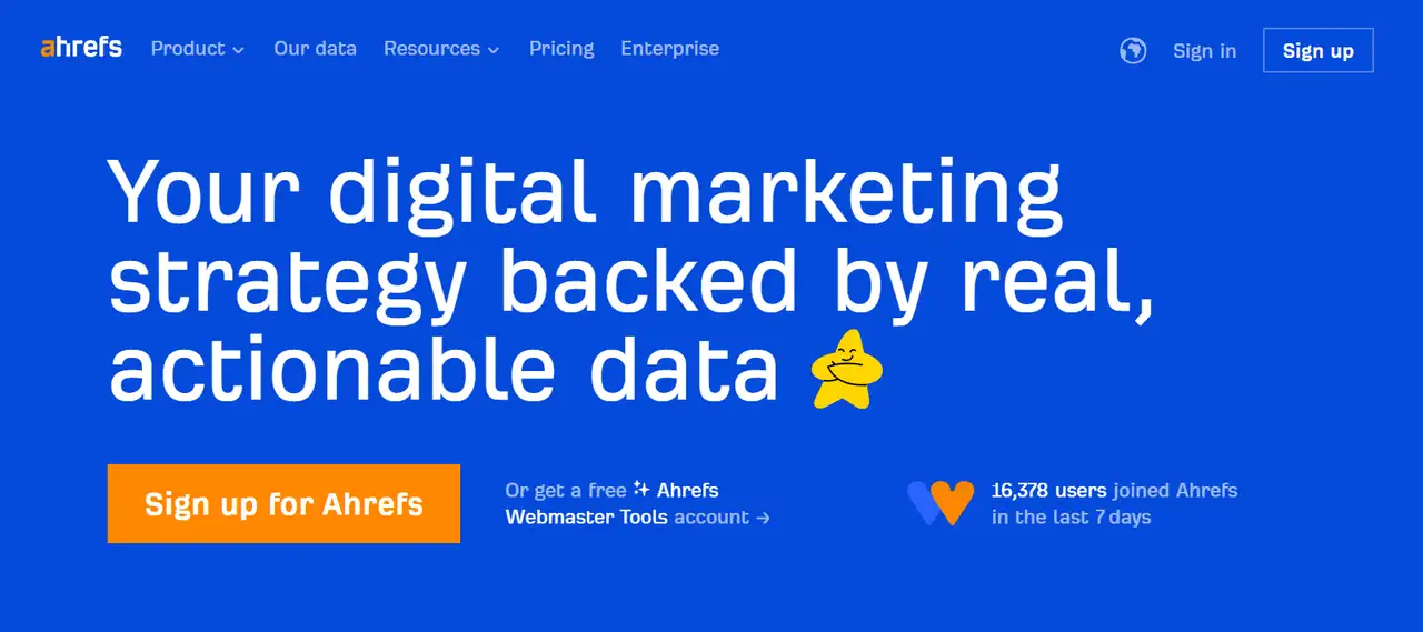 ahrefs homepage