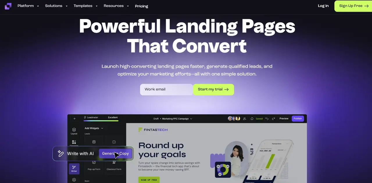 leadpages homepage