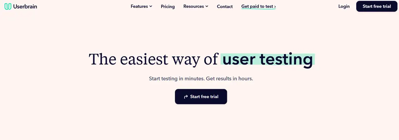 userbrain homepage