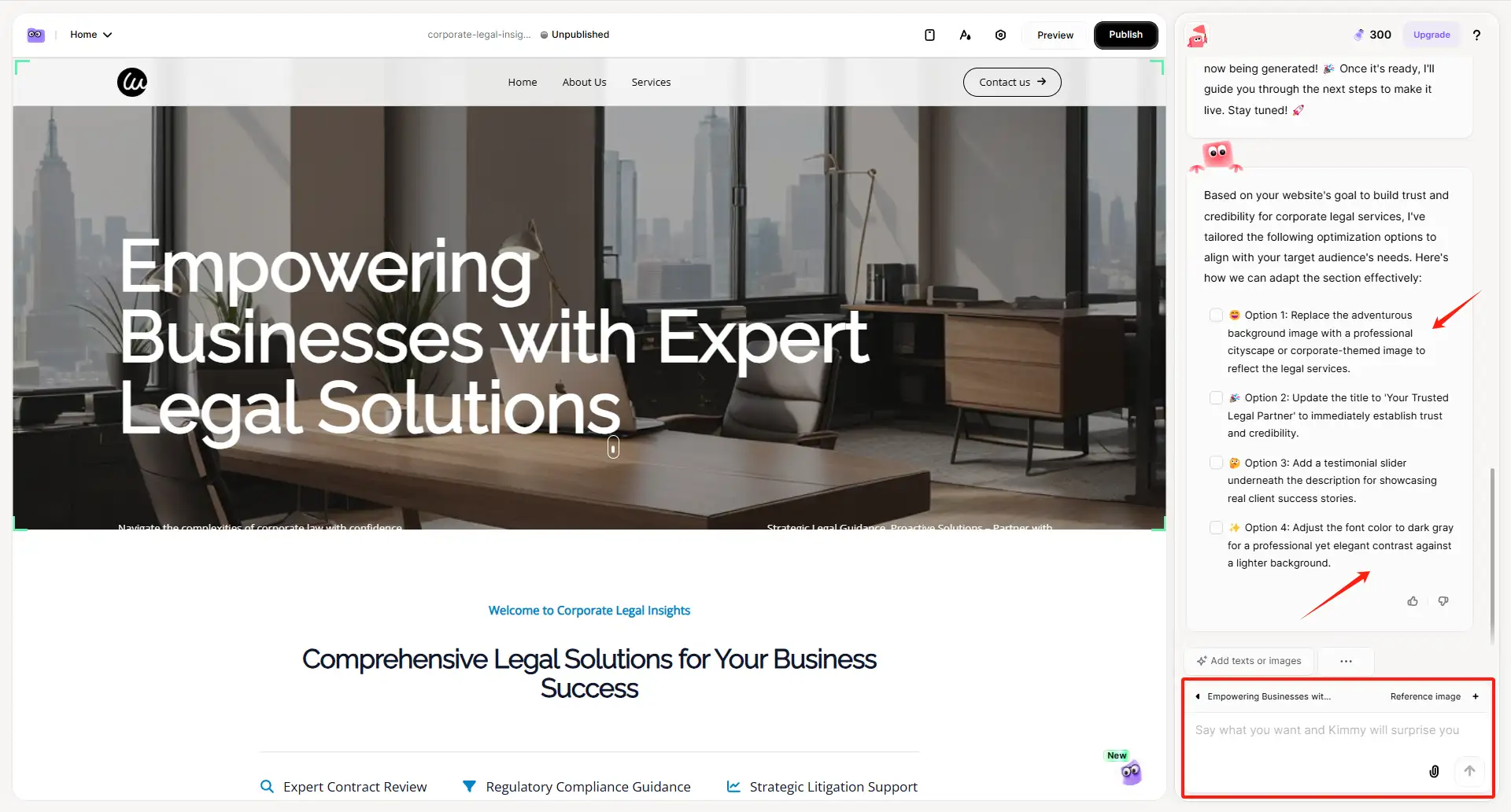Improve the design of the law firm website